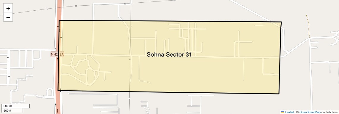 Location Map of Sohna Sector 31, Gurgaon