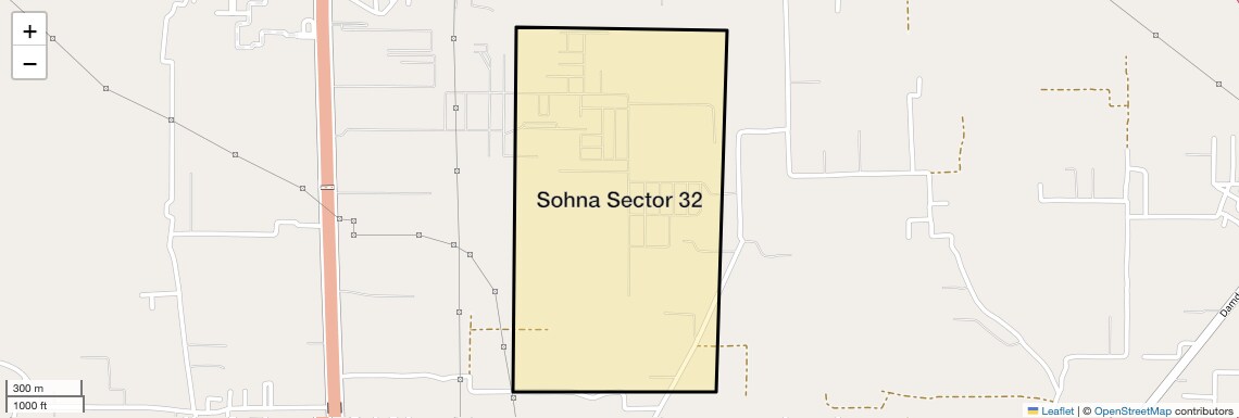 Location Map of Sohna Sector 32, Gurgaon