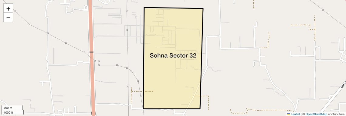 Location Map of Sohna Sector 32, Gurgaon