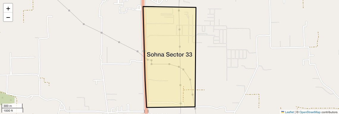 Location Map of Sohna Sector 33, Gurgaon