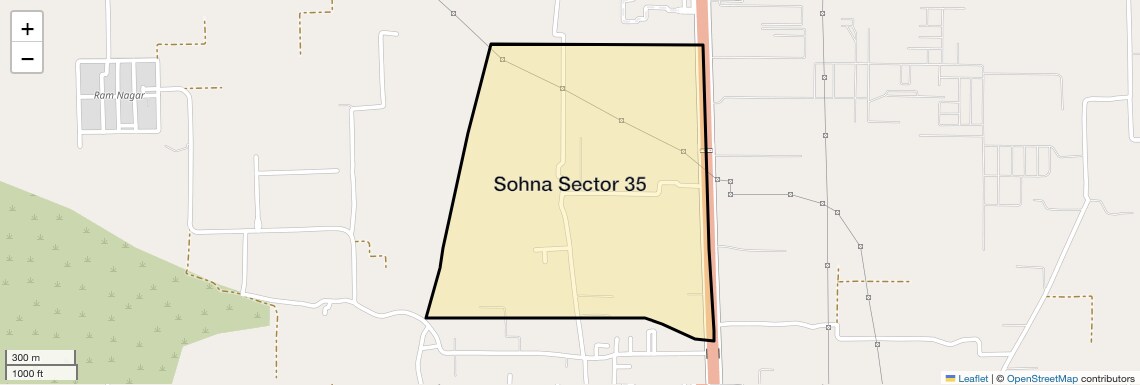 Location Map of Sohna Sector 35, Gurgaon