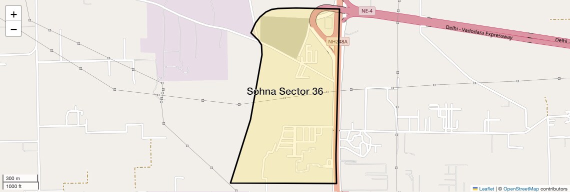 Location Map of Sohna Sector 36, Gurgaon