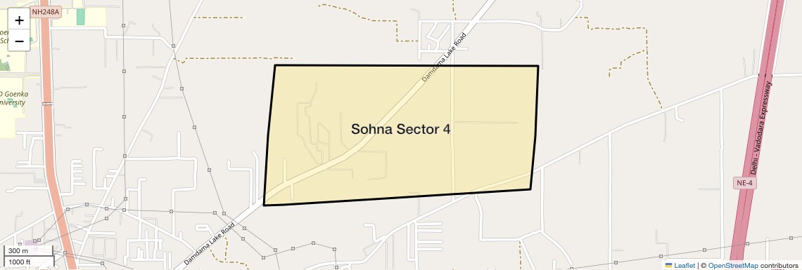 Location Map of Sohna Sector 4, Gurgaon