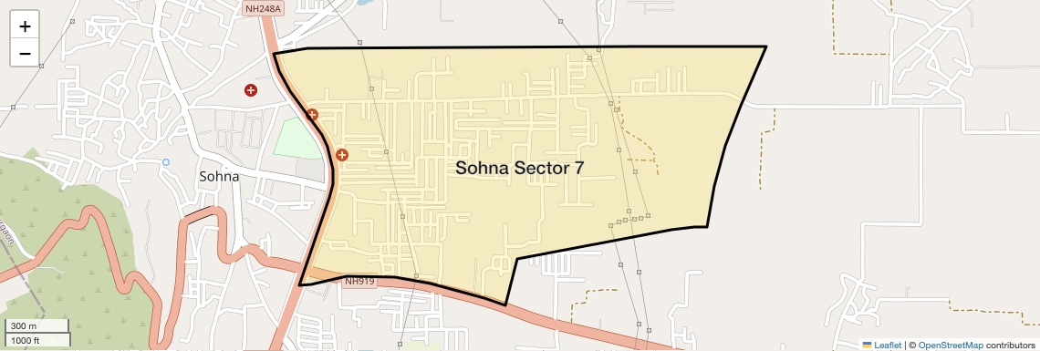 Location Map of Sohna Sector 7, Gurgaon