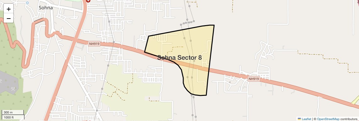 Location Map of Sohna Sector 8, Gurgaon