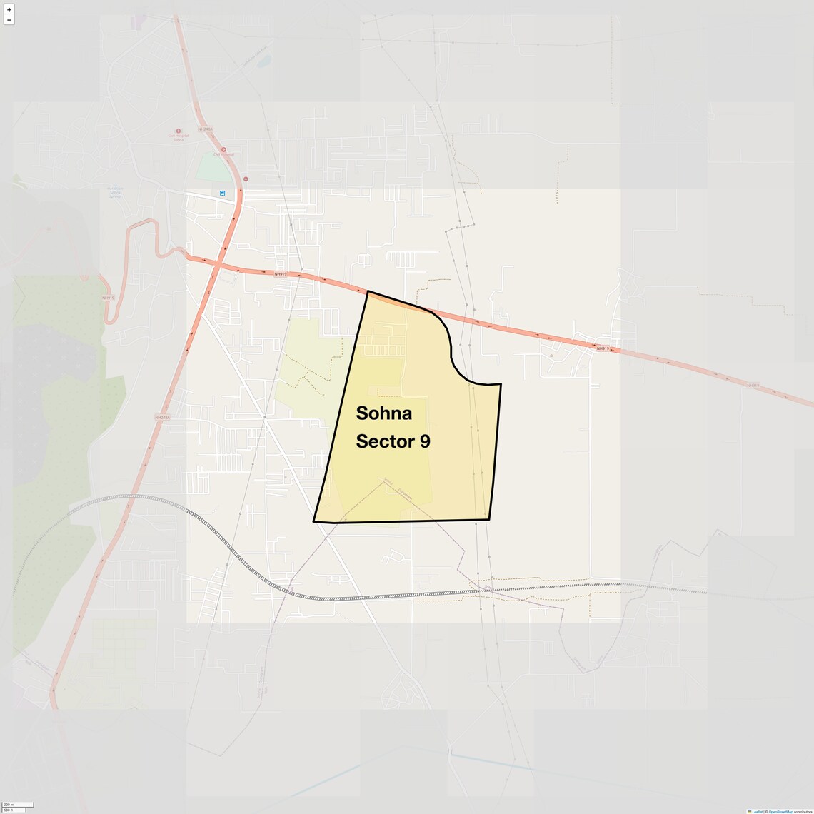 Location Map of Sohna Sector 9, Gurgaon