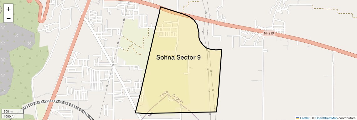 Location Map of Sohna Sector 9, Gurgaon