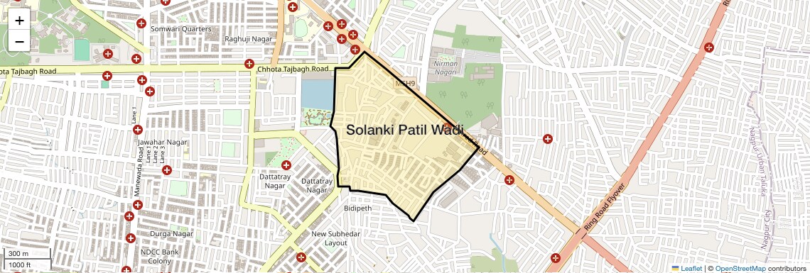 Location Map of Solanki Patil Wadi, Nagpur