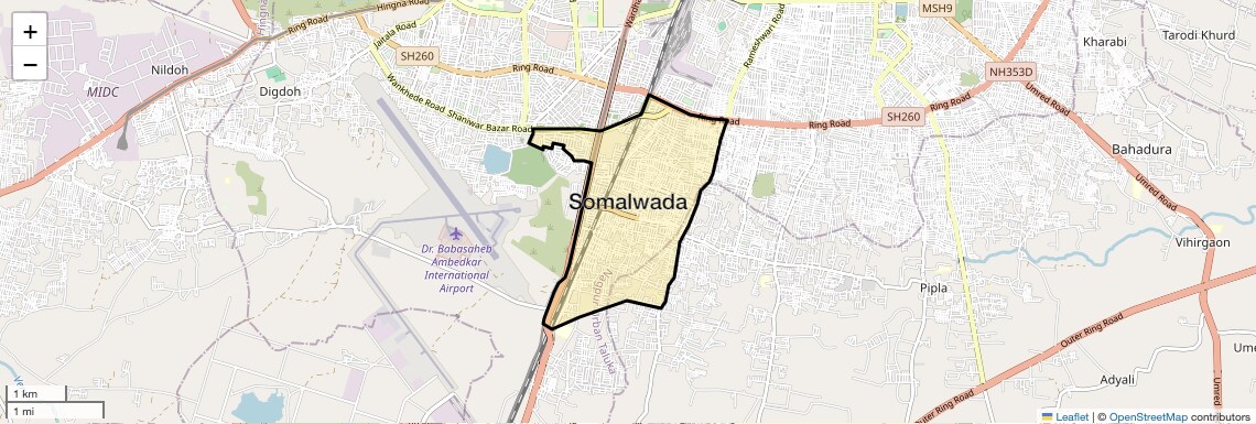 Location Map of Somalwada, Nagpur