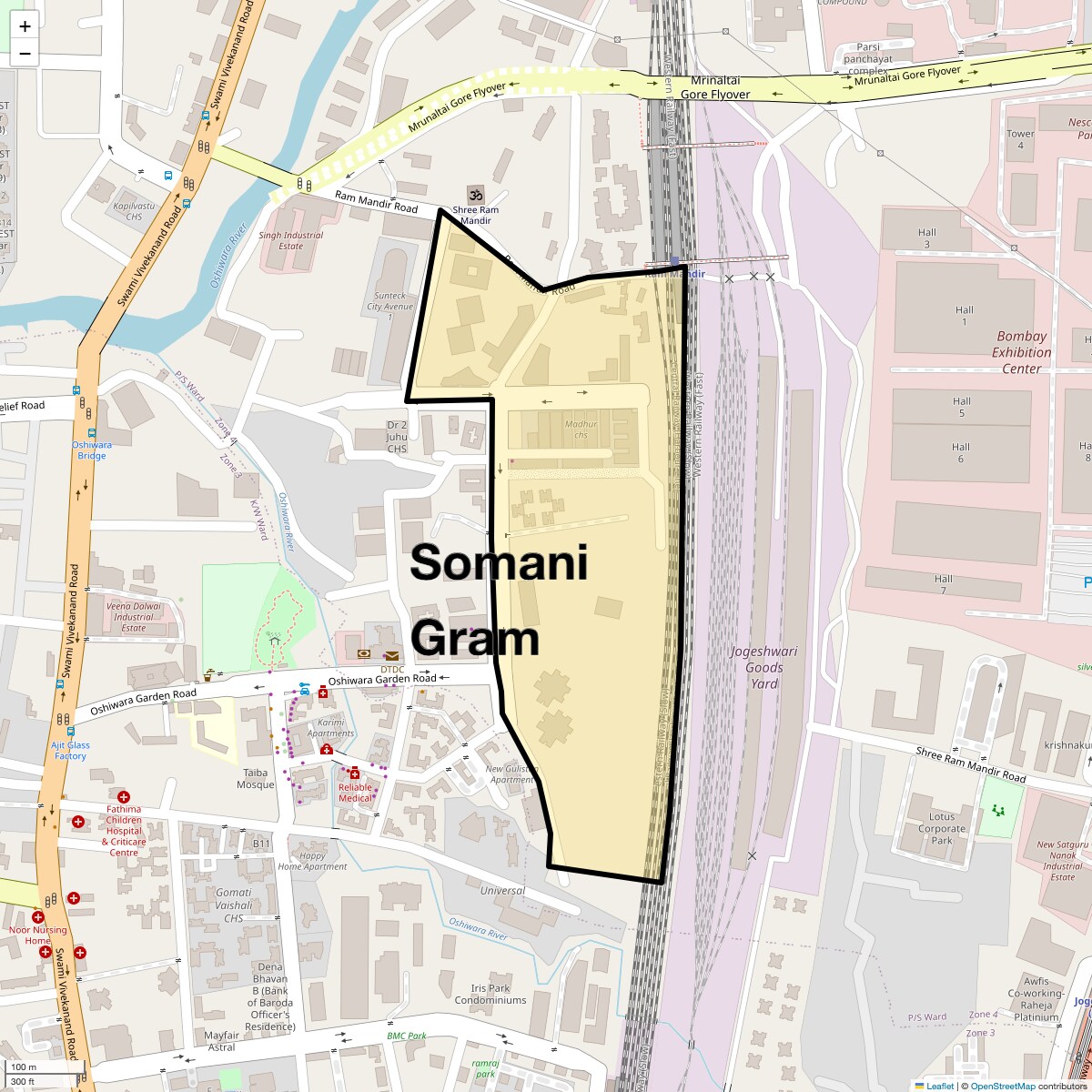 Location Map of Somani Gram, Mumbai