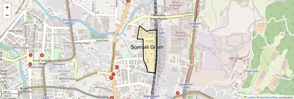 Location Map of Somani Gram, Mumbai