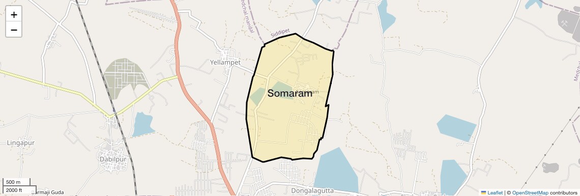 Location Map of Somaram, Hyderabad