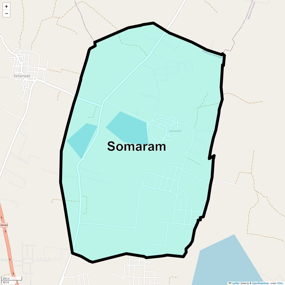 Location Map of Somaram, Hyderabad