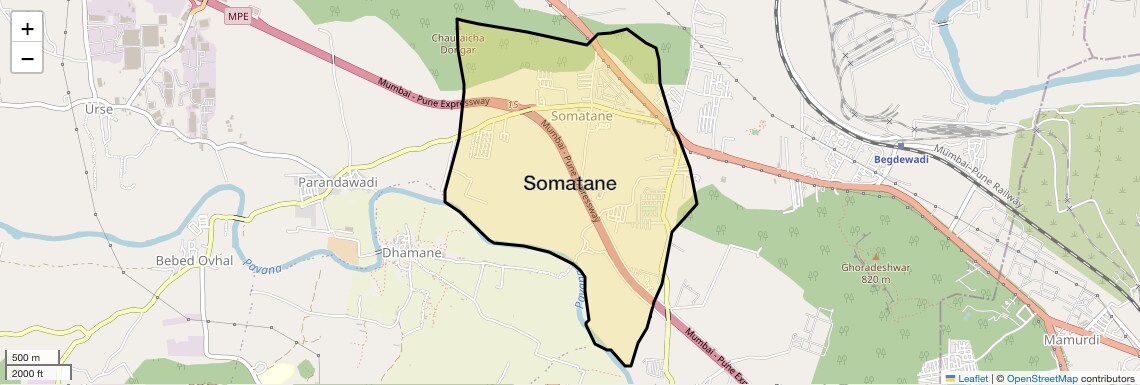 Location Map of Somatane, Pune