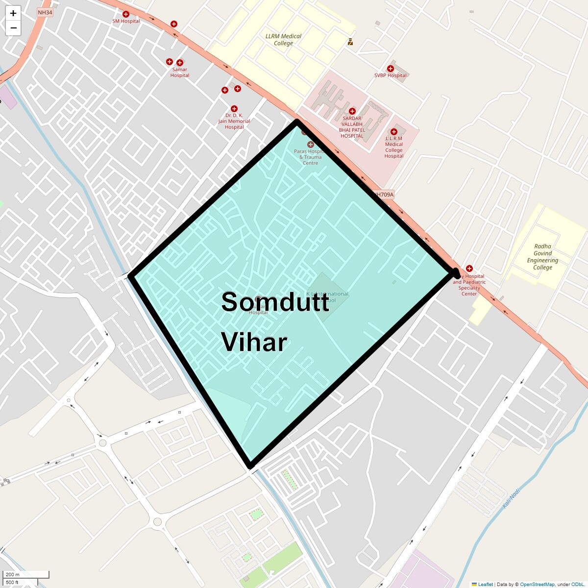 Somdutt Vihar Map
