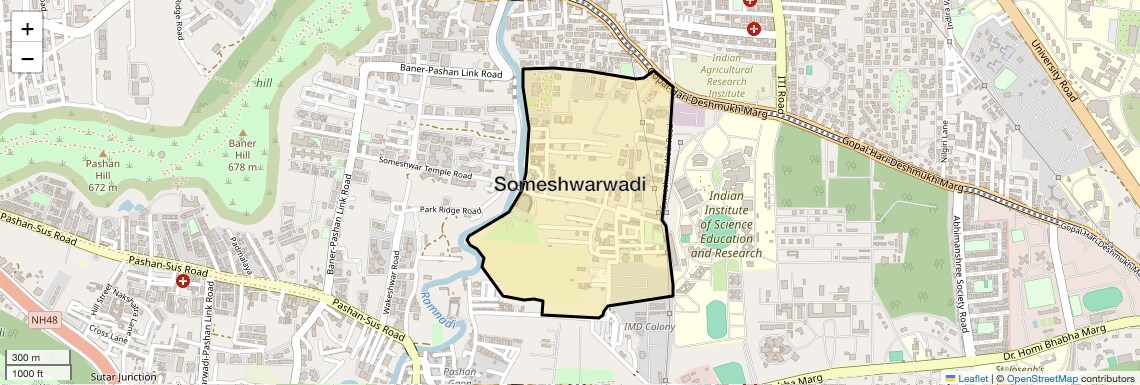 Location Map of Someshwarwadi, Pune