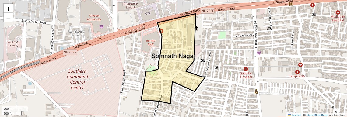 Location Map of Somnath Nagar, Pune