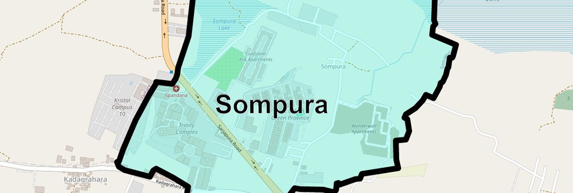 Location Map of Sompura, Bangalore