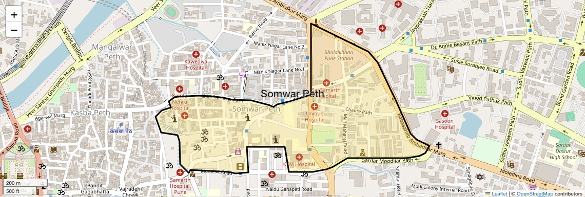 Location Map of Somwar Peth, Pune