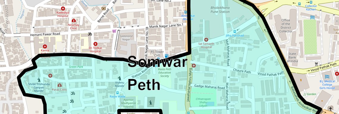 Location Map of Somwar Peth, Pune