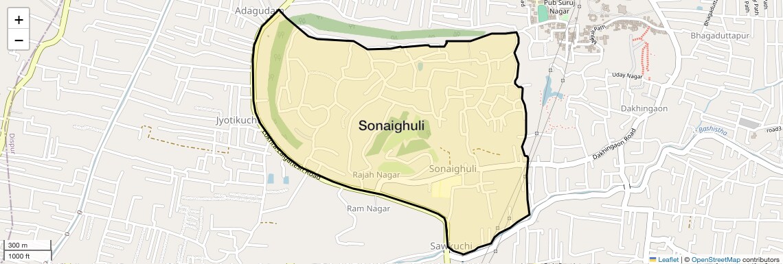 Location Map of Sonaighuli, Guwahati