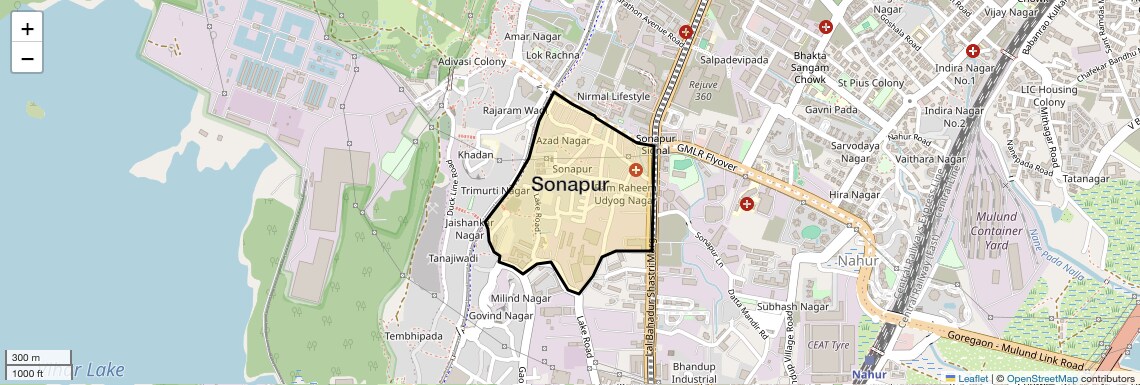 Location Map of Sonapur, Mumbai