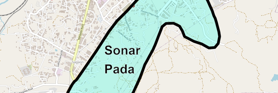 Location Map of Sonar Pada, Thane