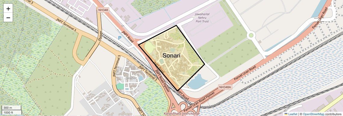 Location Map of Sonari, Navi Mumbai