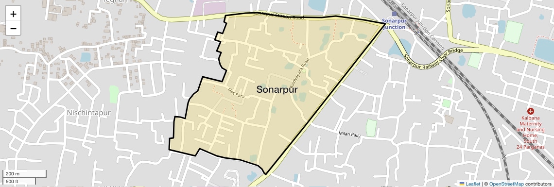 Location Map of Sonarpur, Kolkata