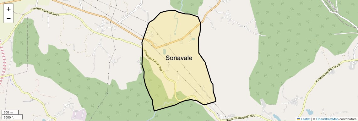 Location Map of Sonavale, Thane