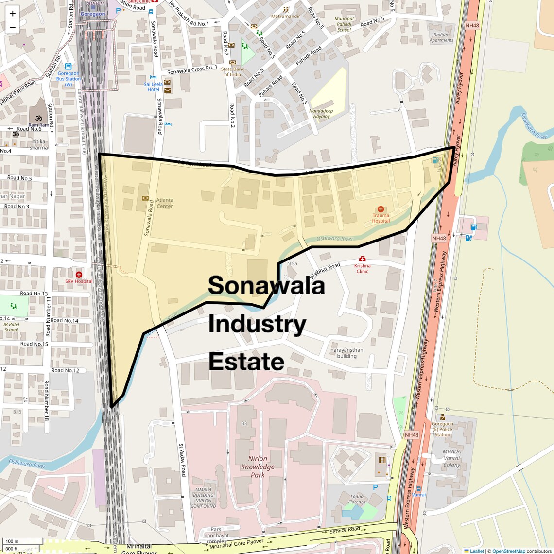 Location Map of Sonawala Industry Estate, Mumbai