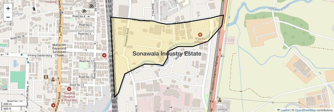 Location Map of Sonawala Industry Estate, Mumbai