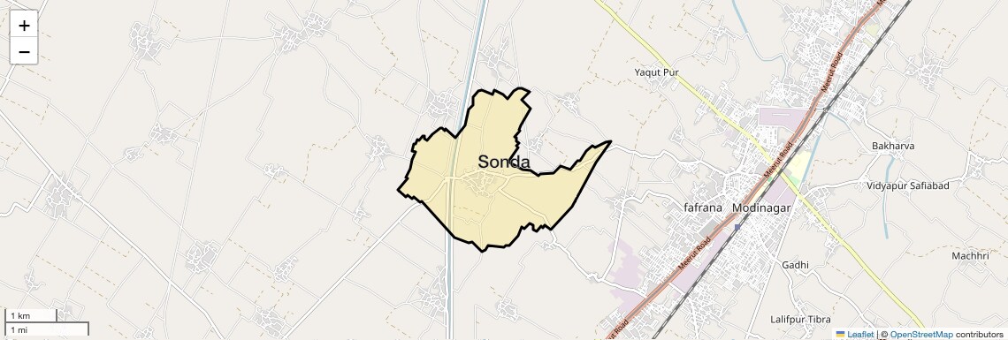 Location Map of Sonda, Ghaziabad