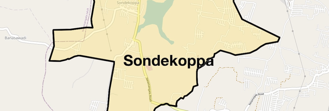 Location Map of Sondekoppa, Bangalore