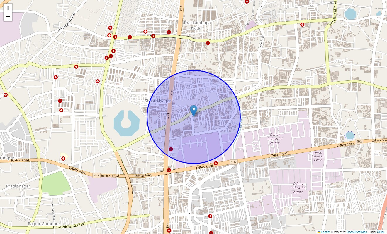 Location Map of Soni Ni Chali, Ahmedabad