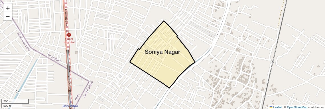 Location Map of Soniya Nagar, Ghaziabad