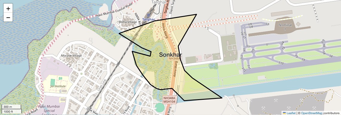 Location Map of Sonkhar, Navi Mumbai