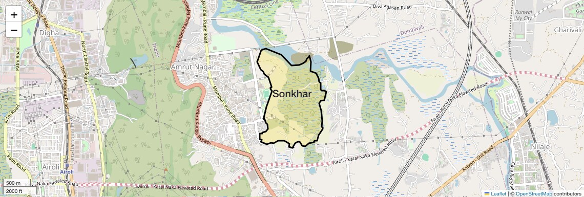 Location Map of Sonkhar, Thane