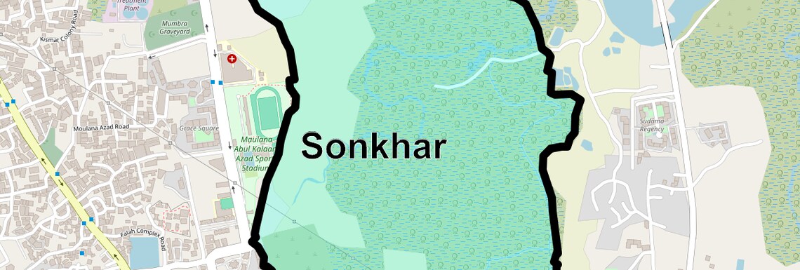 Location Map of Sonkhar, Thane