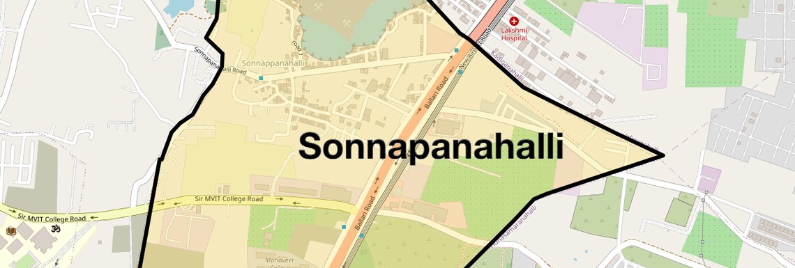Location Map of Sonnapanahalli, Bangalore