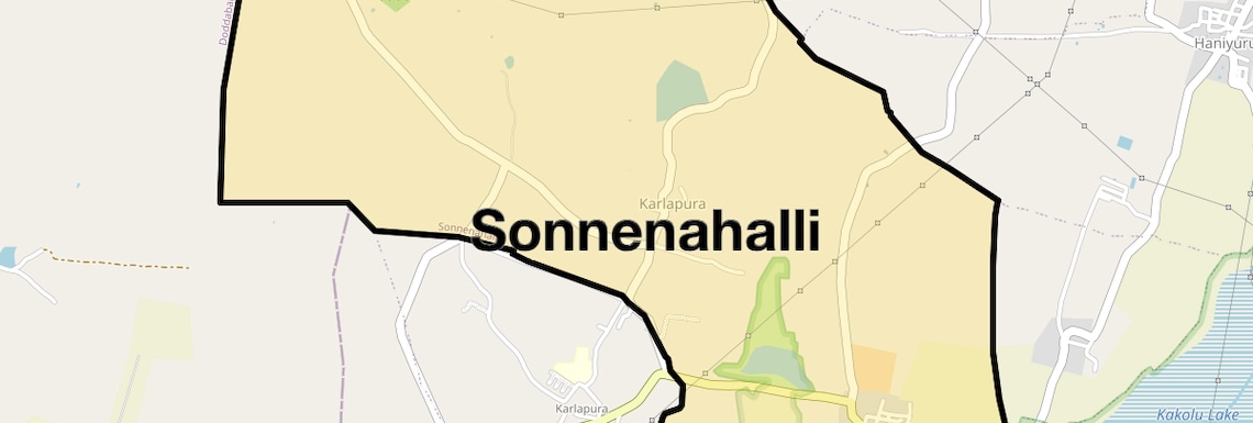 Location Map of Sonnenahalli, Bangalore