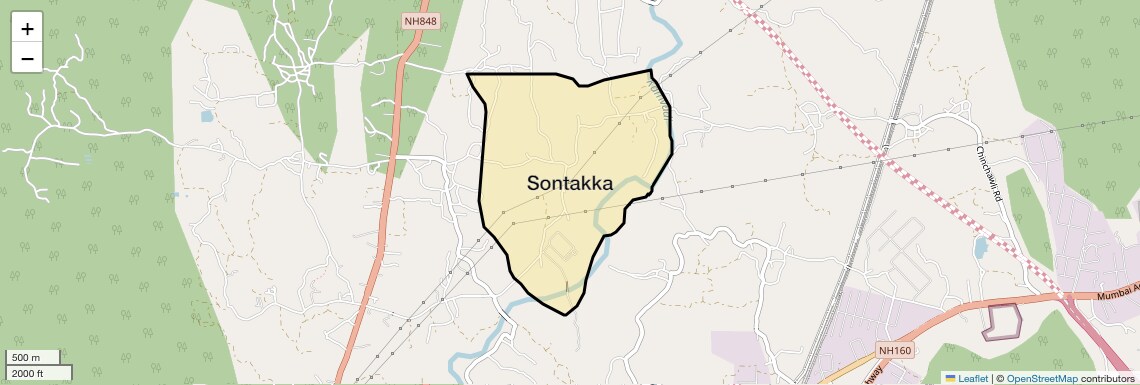 Location Map of Sontakka, Thane