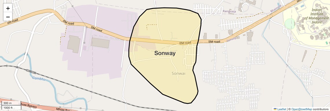 Location Map of Sonway, Indore