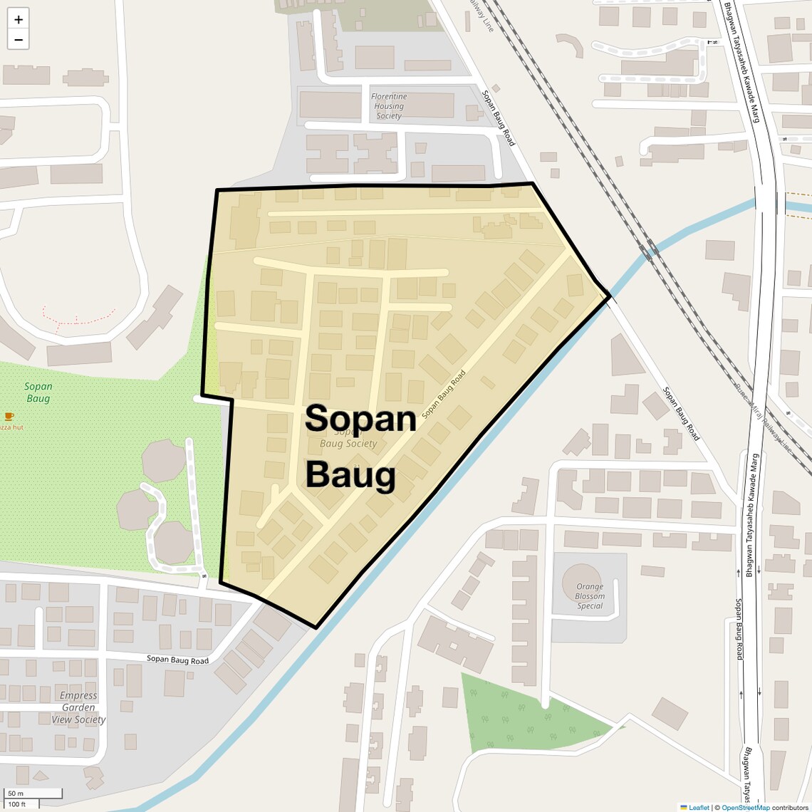 Location Map of Sopan Baug, Pune