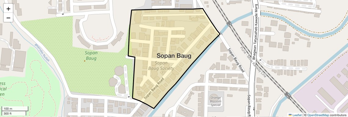 Location Map of Sopan Baug, Pune