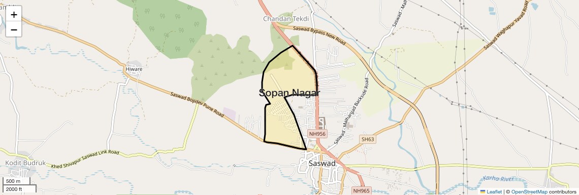 Location Map of Sopan Nagar, Pune