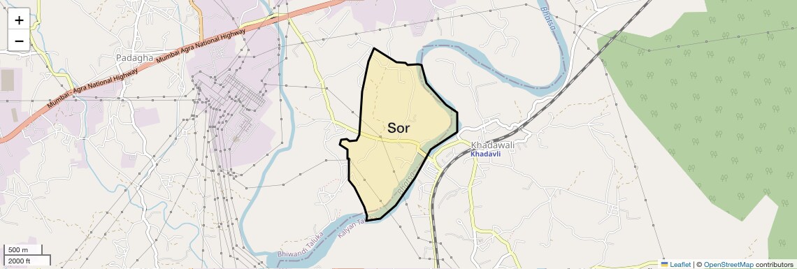 Location Map of Sor, Thane