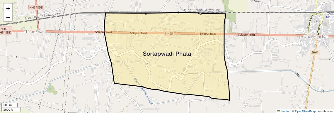 Location Map of Sortapwadi Phata, Pune