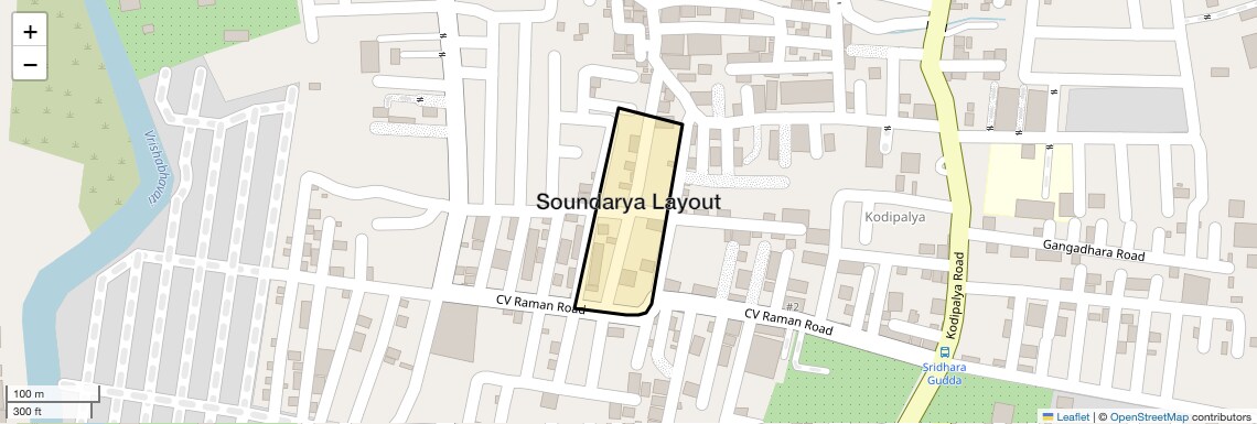 Location Map of Soundarya Layout, Bangalore