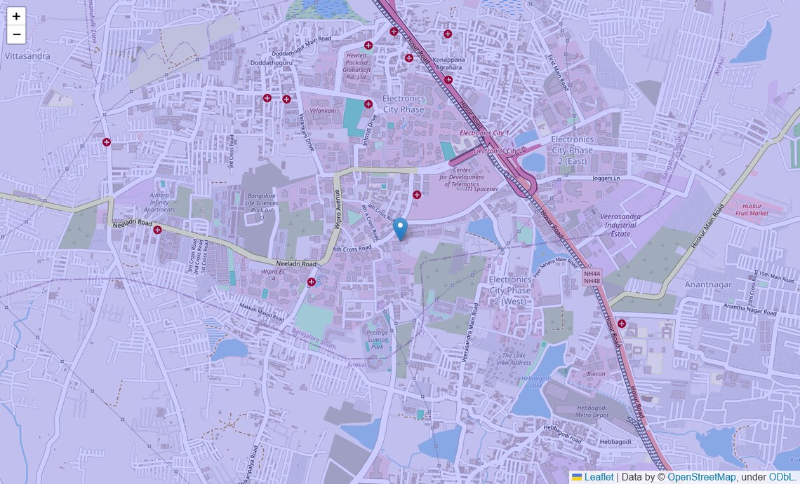 Location Map of South Bangalore, Bangalore